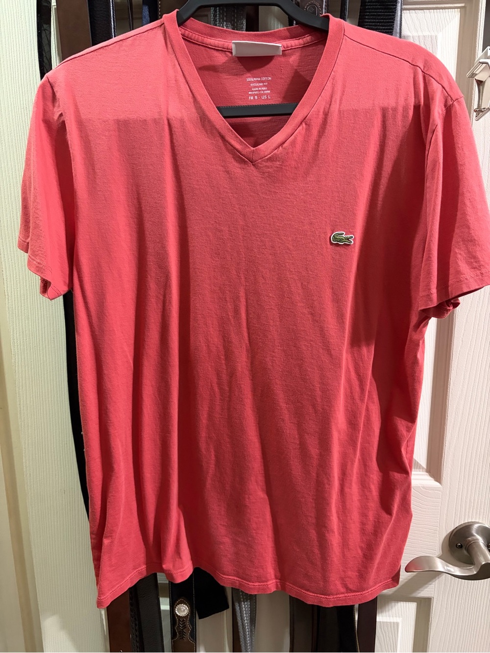 Lacoste Coral V-Neck Short Sleeve Tee